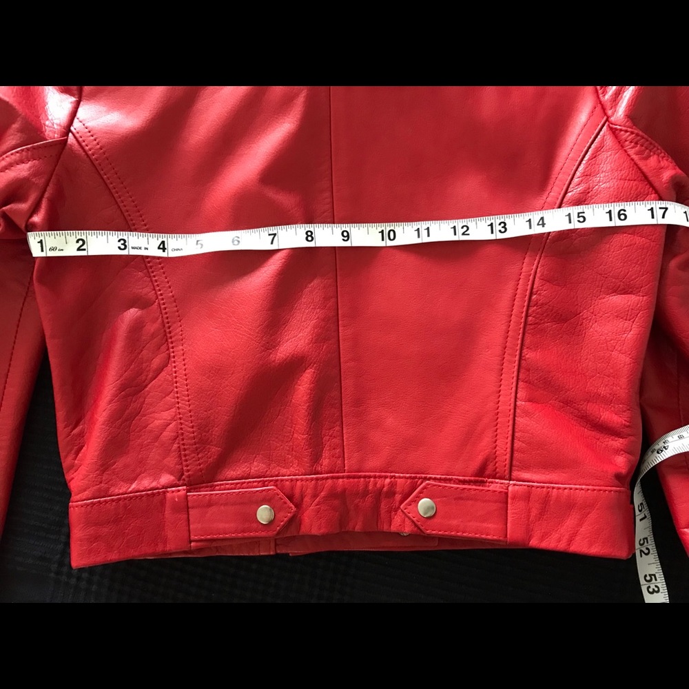 Red rock genuine leather jacket with tacks. - Picture 8 of 8